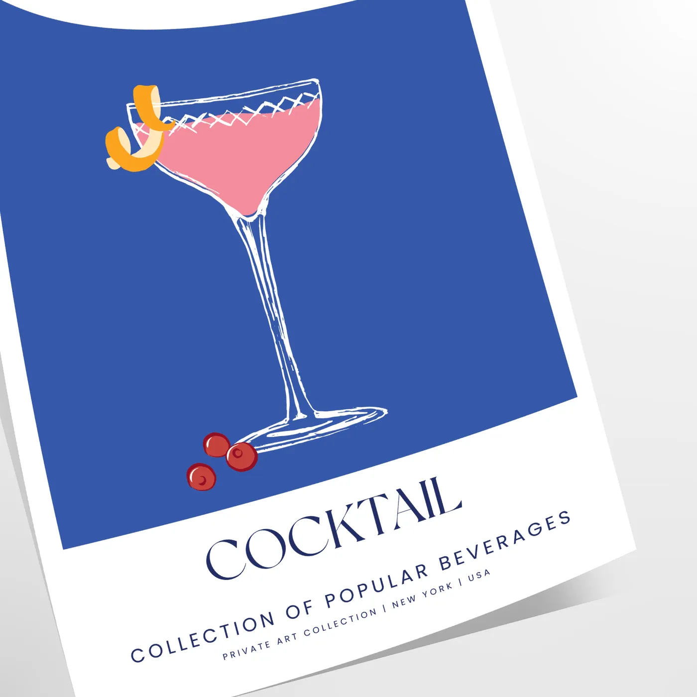space stunning Cosmopolitan Cocktail poster chic blue white design wall art home stylish gift artwork elegance city nightlife captivating print decor